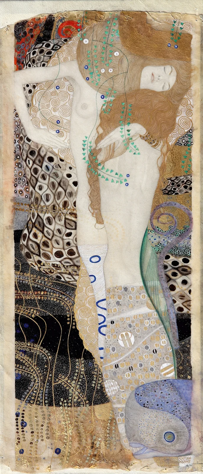 Girlfriends (water snakes I) av Gustav Klimt