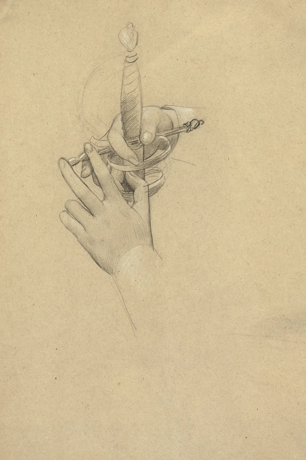 Handstudie um einen Säbelgriff av Gustav Klimt