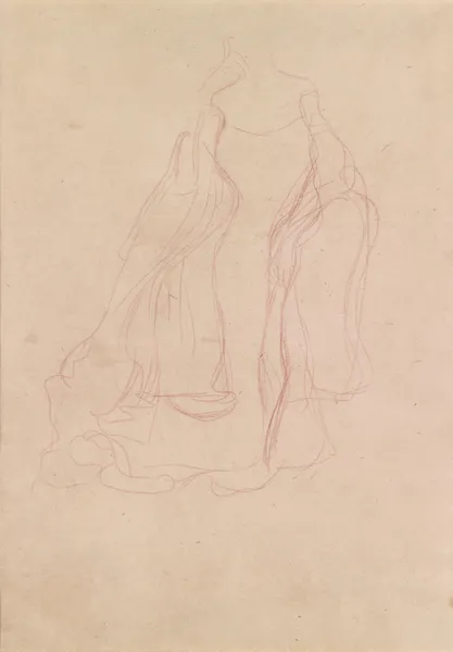 Kostümstudie von vorne av Gustav Klimt