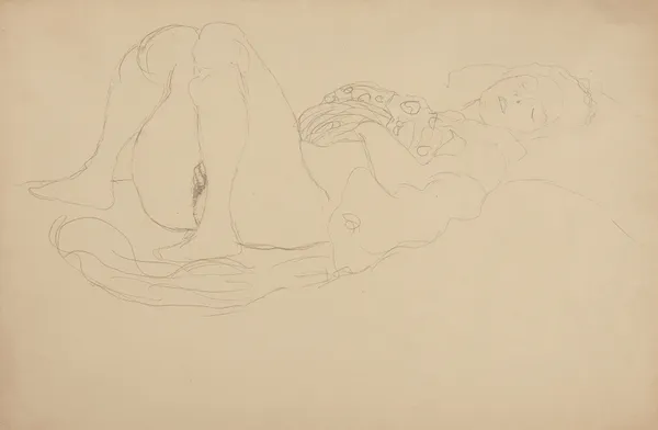 Liegender Halbakt nach rechts, 1912 – nr 1 av Gustav Klimt