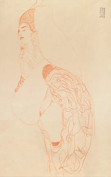 Reclining Semi-Nude (Masturbating) av Gustav Klimt