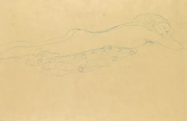 Skizze zu Wasserschlangen II av Gustav Klimt