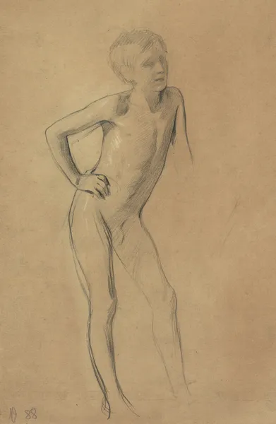 Stehender Knabenakt av Gustav Klimt