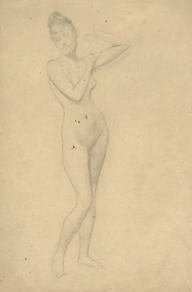 Stehender weiblicher Akt av Gustav Klimt