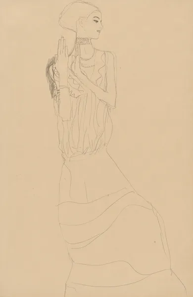 Studie für die ‘Tänzerin’ (Die Erwartung) av Gustav Klimt