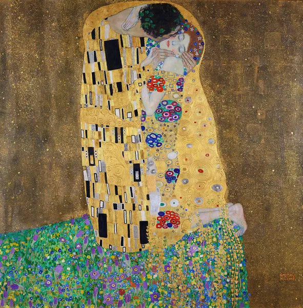 The kiss (lovers) av Gustav Klimt