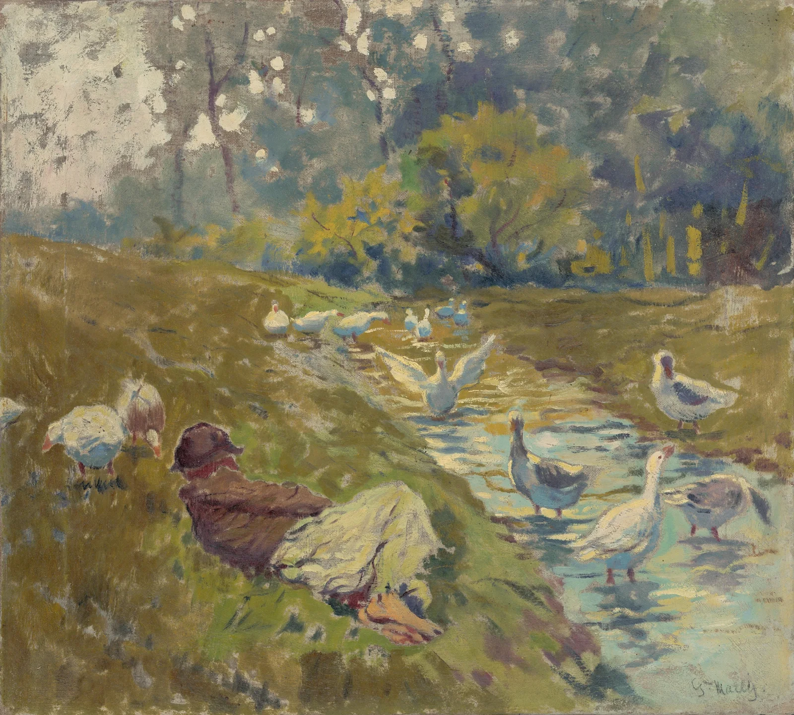 Geese Herder av Gustáv Mallý
