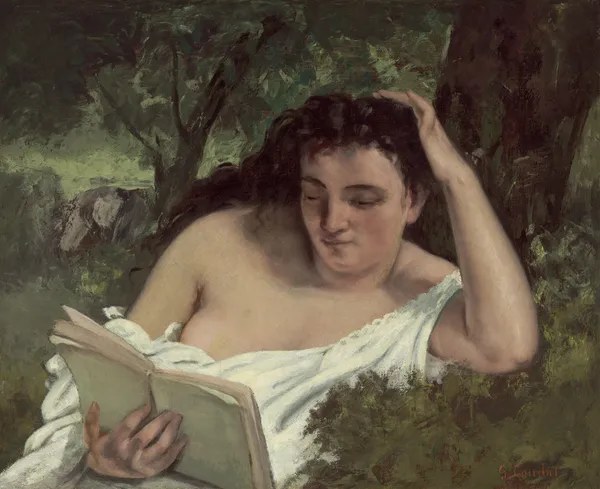 A Young Woman Reading av Gustave Courbet