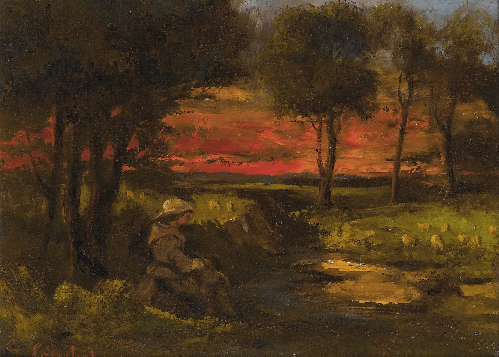 Breton spinner av Gustave Courbet