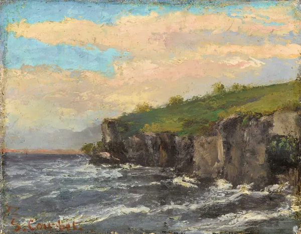 Cliff By The Water av Gustave Courbet