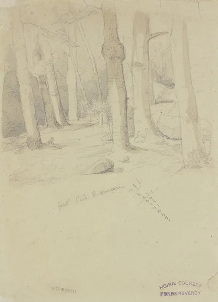 Friedhof und Frau mit Umhang av Gustave Courbet