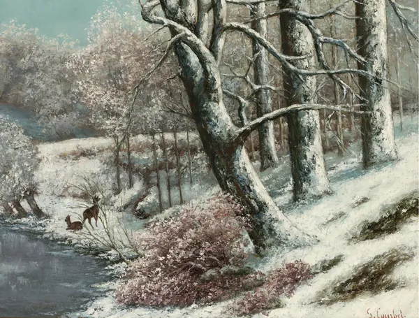 La Forêt En Hiver av Gustave Courbet
