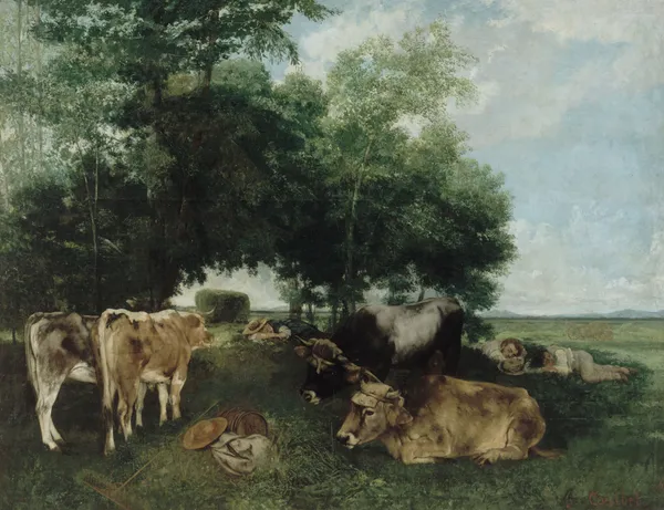La Sieste Pendant La Saison Des Foins av Gustave Courbet