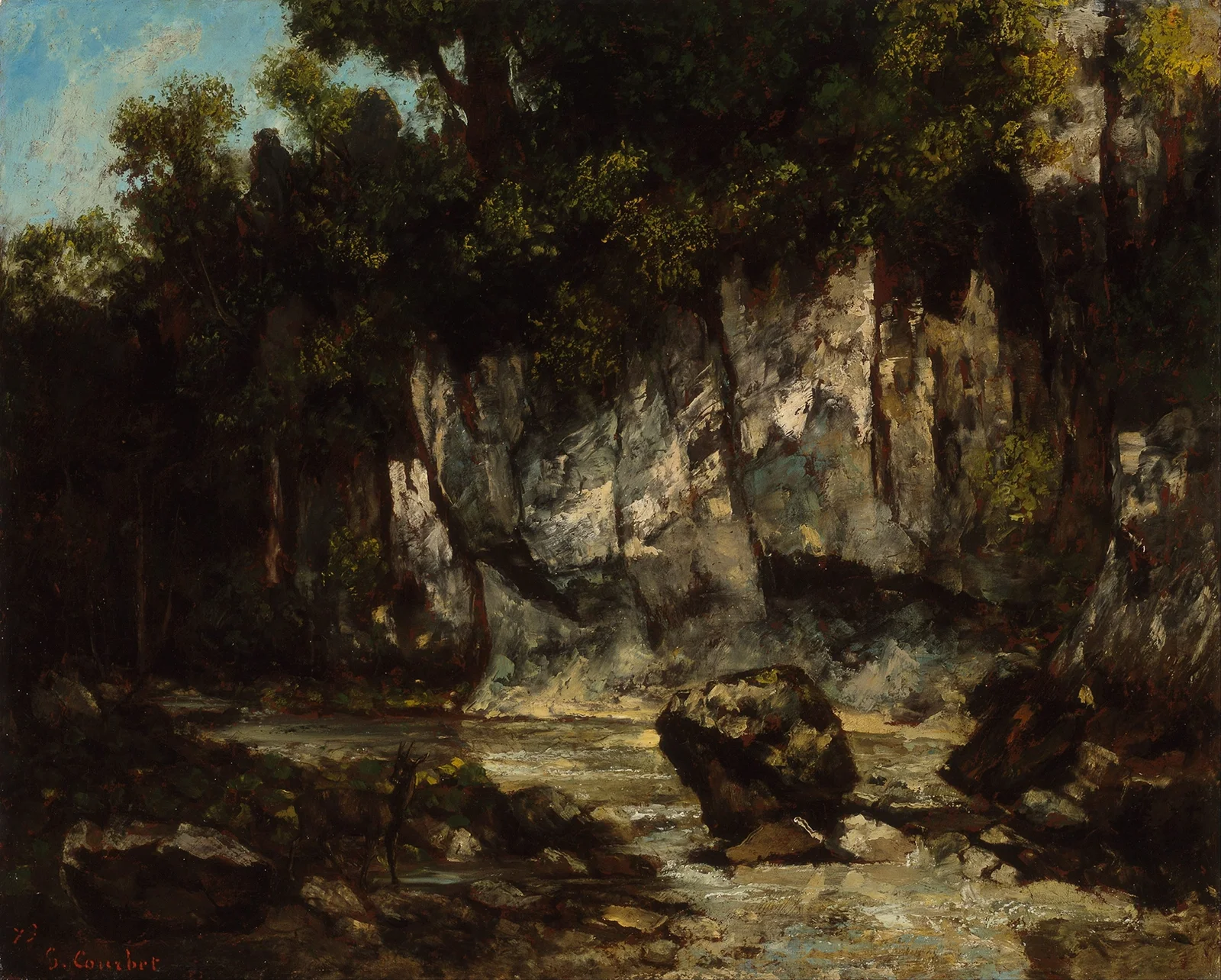 Landscape with stag av Gustave Courbet