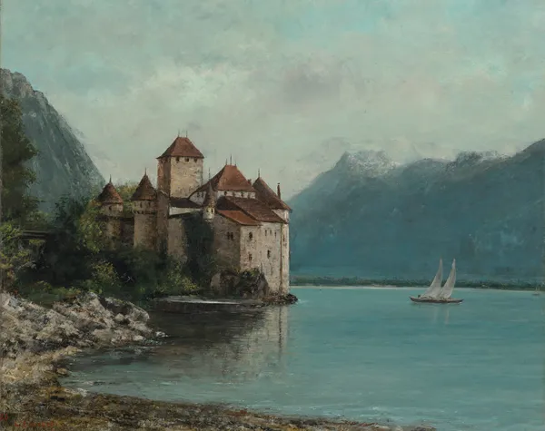 Le Château de Chillon, Lake Geneva av Gustave Courbet