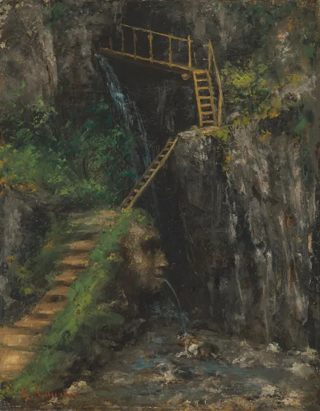 Les Gorges des Saillon av Gustave Courbet