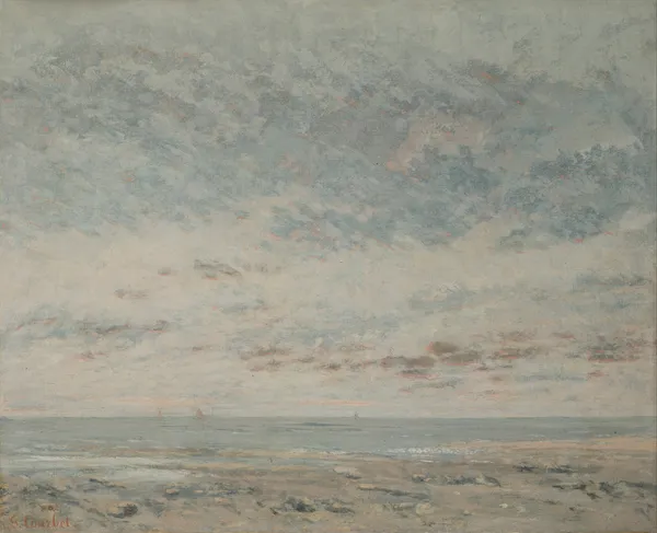 Low Tide at Trouville av Gustave Courbet