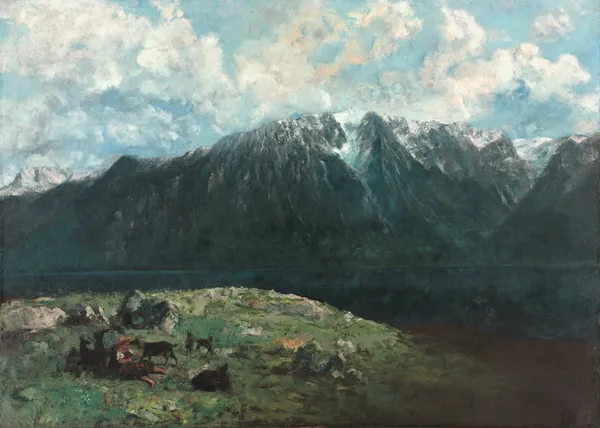 Panoramic View of the Alps, Les Dents du Midi av Gustave Courbet