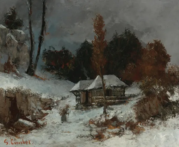 Porteuse De Fagots Dans Un Paysage De Neige av Gustave Courbet