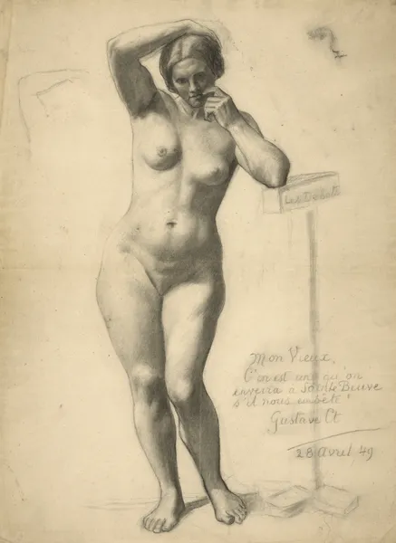 Standing Female Nude av Gustave Courbet