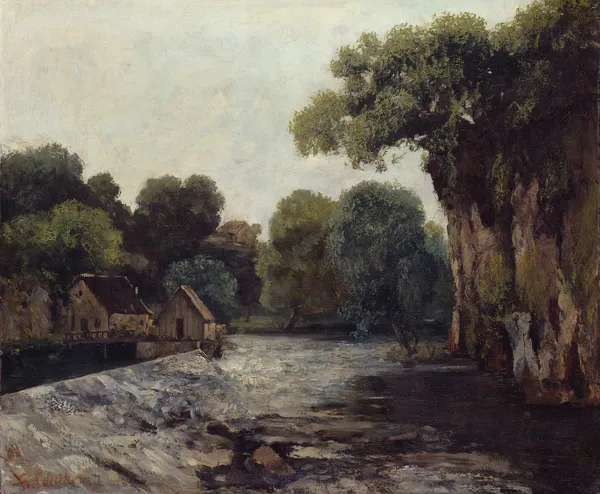 The Weir at the Mill av Gustave Courbet