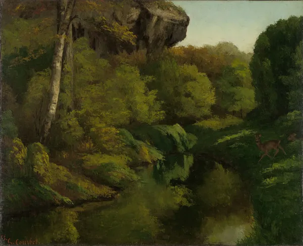 View in the Forest of Fontainebleau av Gustave Courbet
