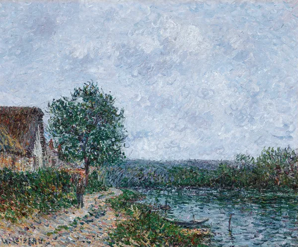 Bord de rivière, la Seine à Porte-Joie av Gustave Loiseau