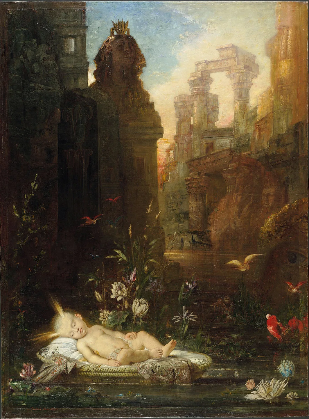 The Infant Moses av Gustave Moreau