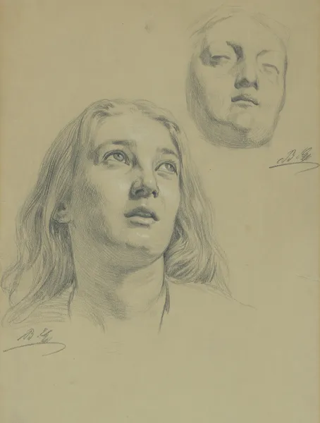 Study of female heads av Gyula Benczúr