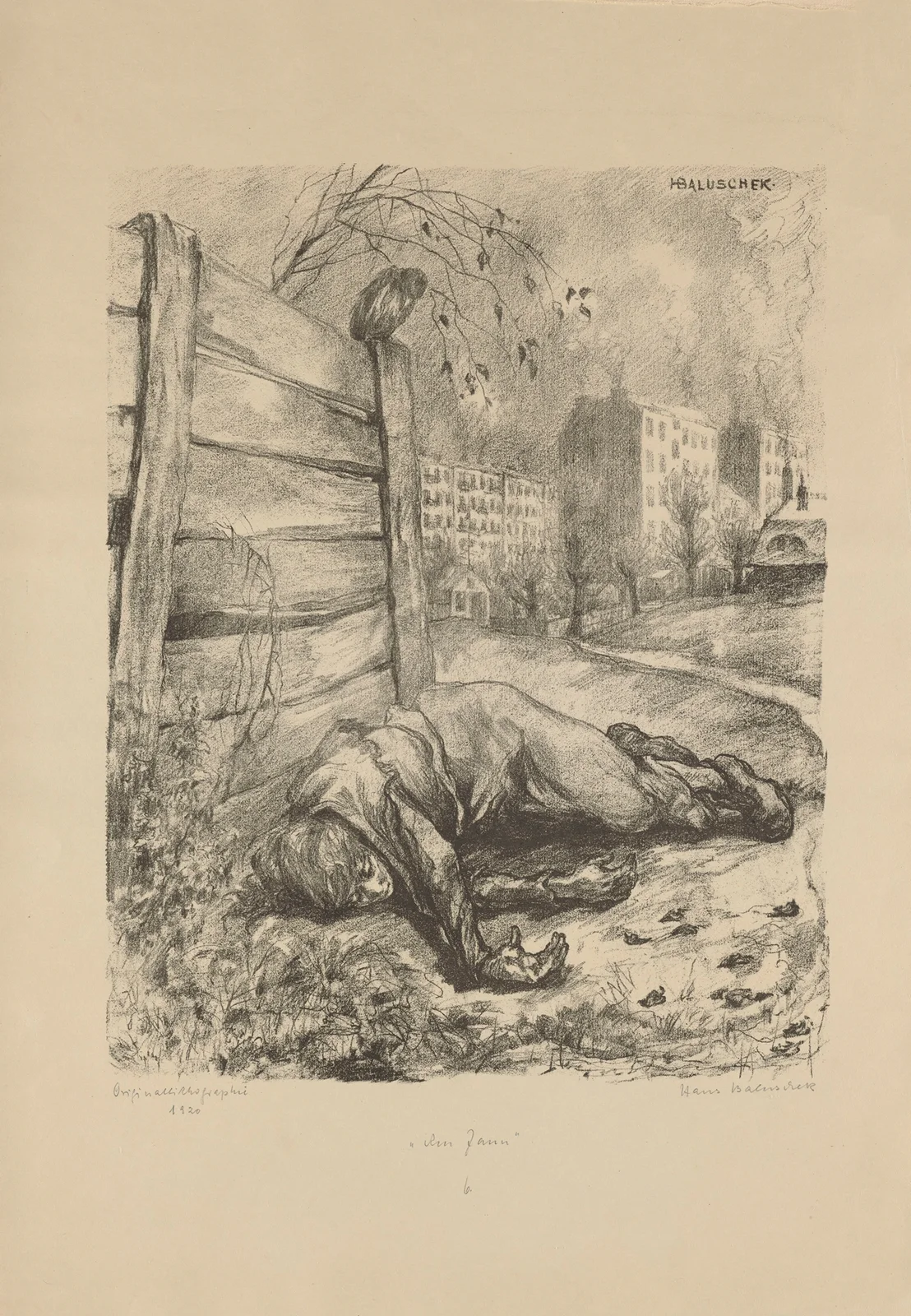 Am Zaun av Hans Baluschek