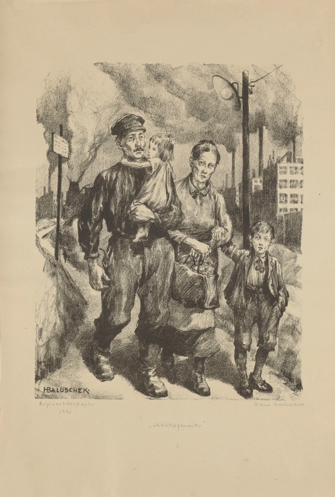 Workers’ family av Hans Baluschek