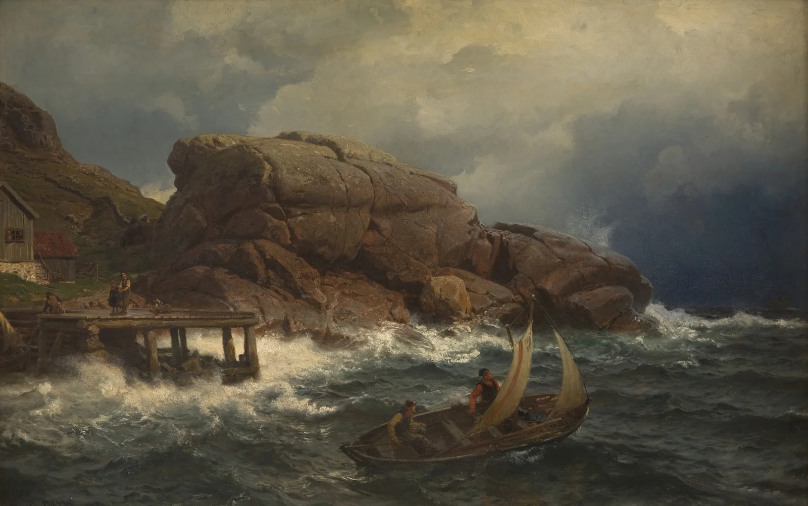 A Norwegian Seaport av Hans Gude