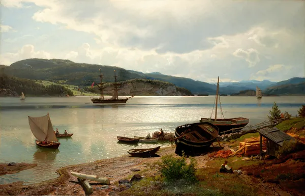 By the Water av Hans Gude