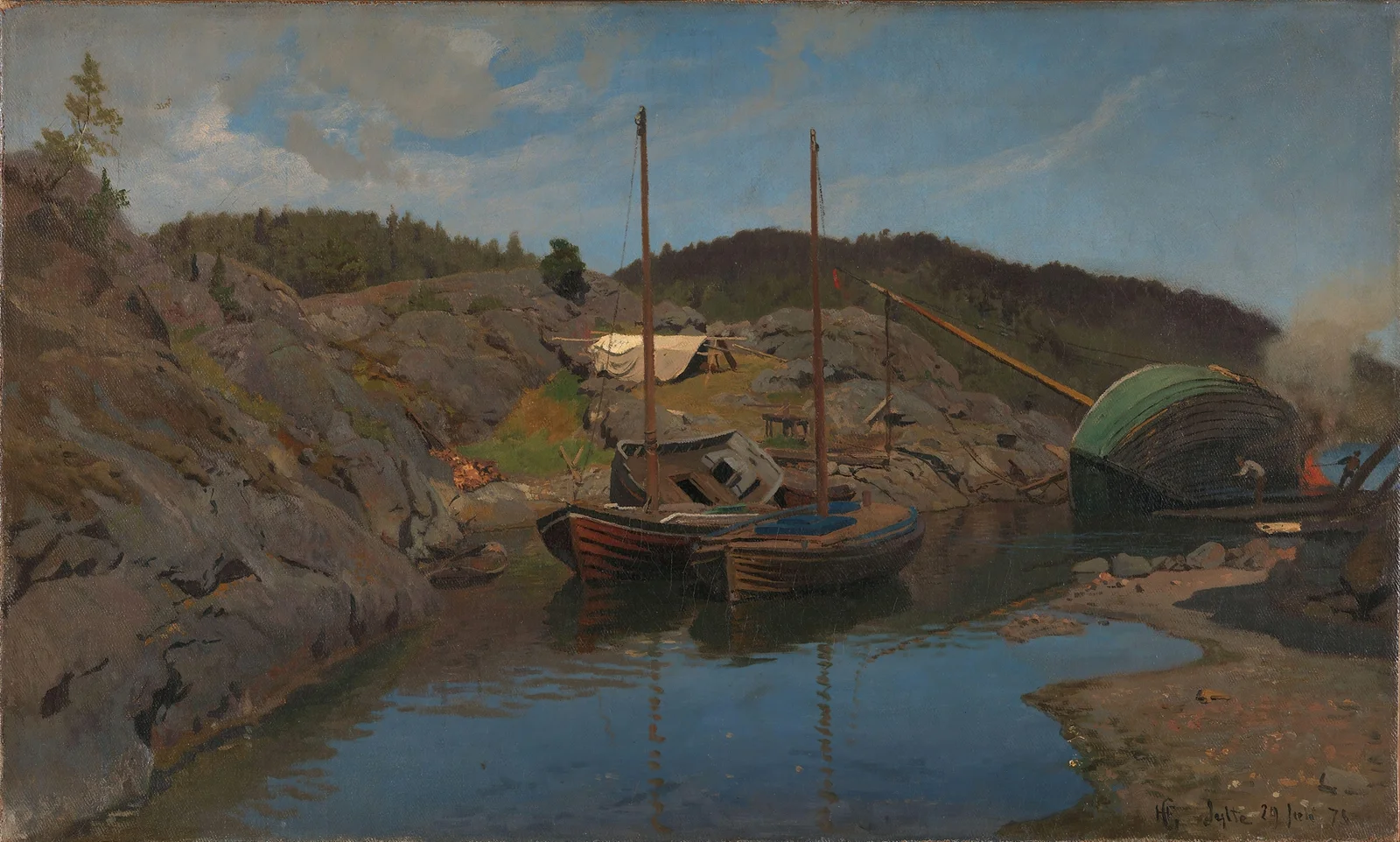 Pilot boats av Hans Gude