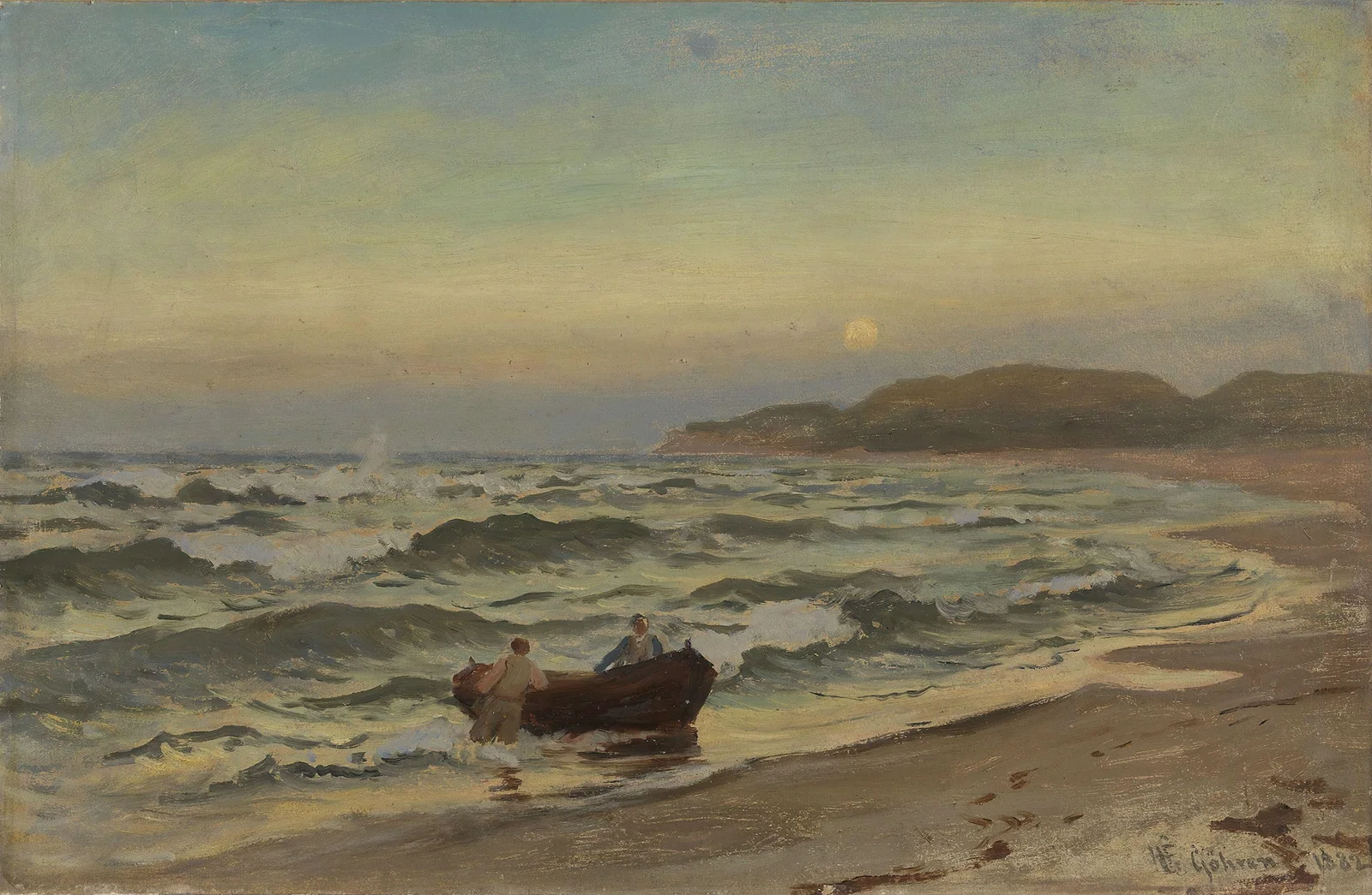 Storm at Rügen av Hans Gude