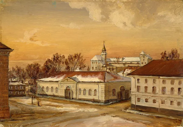 The Riding School at Akershus Castle av Hans Gude