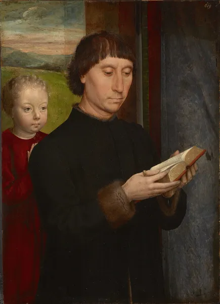 Portrait of a man reading av Hans Memling