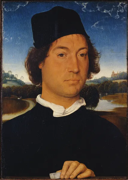 Portrait of an Unknown Man with a Letter av Hans Memling