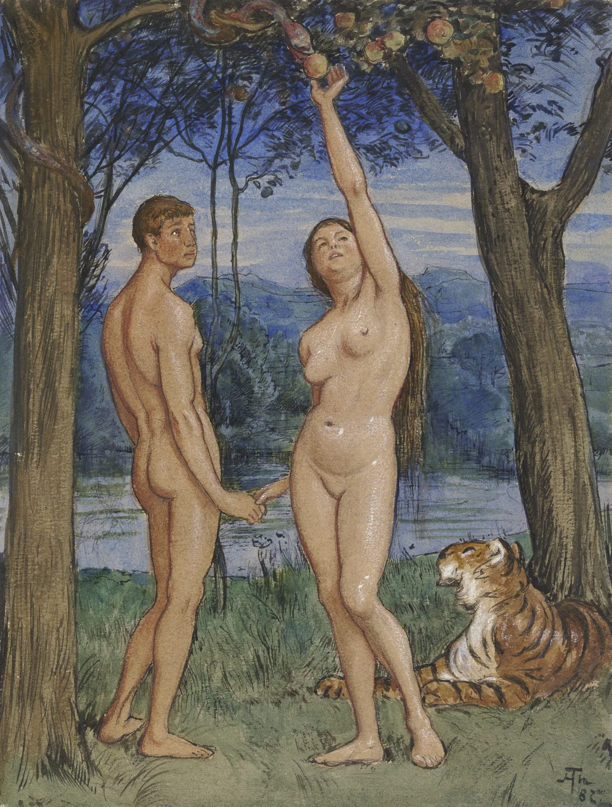 Adam and Eve av Hans Thoma