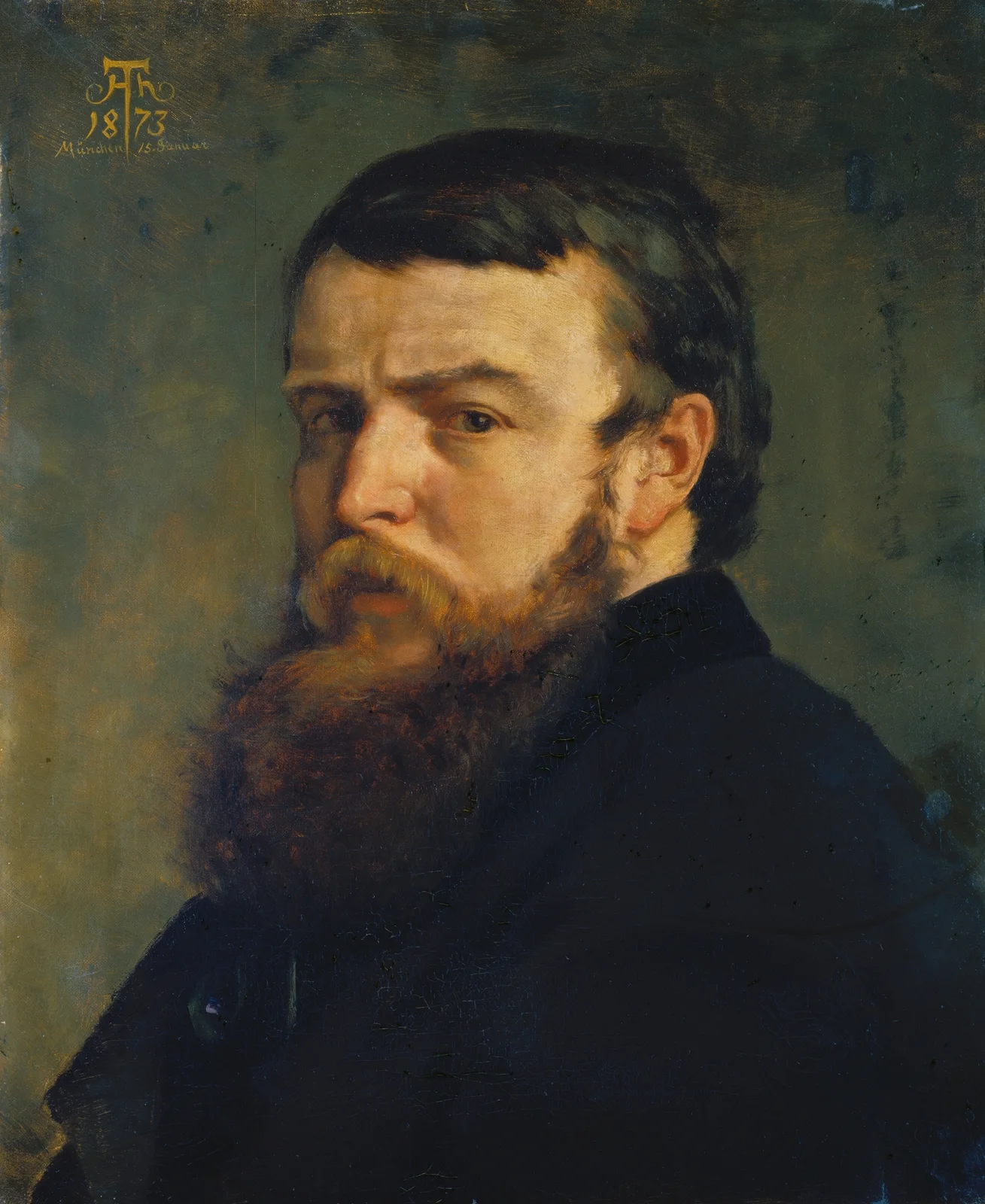 Self-Portrait from Munich av Hans Thoma