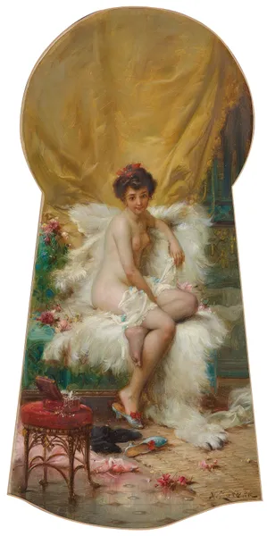 Durchs Schlüsselloch geschaut av Hans Zatzka
