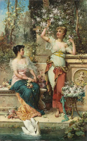 Two Ladies in a Park av Hans Zatzka