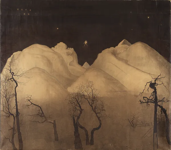 Winter Night in the Mountains. Study (from 1901 until 1902) av Harald Sohlberg