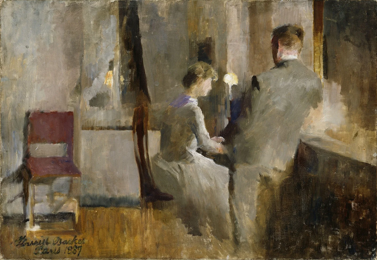 Music, Interior from Paris av Harriet Backer