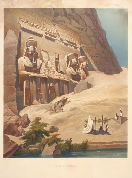 Temple D’Ibsamboul (Façade) (Temple Of Abu Simbel (Façade)). av Hector Horeau