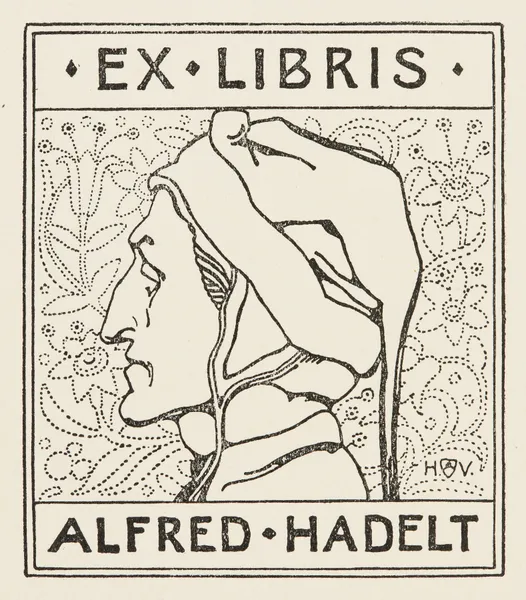 Bookplate of Alfred Hadelt av Heinrich Vogeler