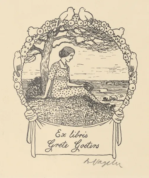 Ex Libris Grete Groeters av Heinrich Vogeler