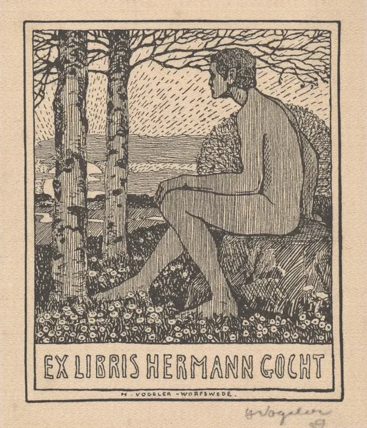 Ex Libris Hermann Gocht av Heinrich Vogeler