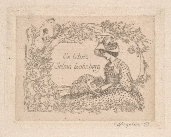 Ex Libris Selma Löhnberg av Heinrich Vogeler