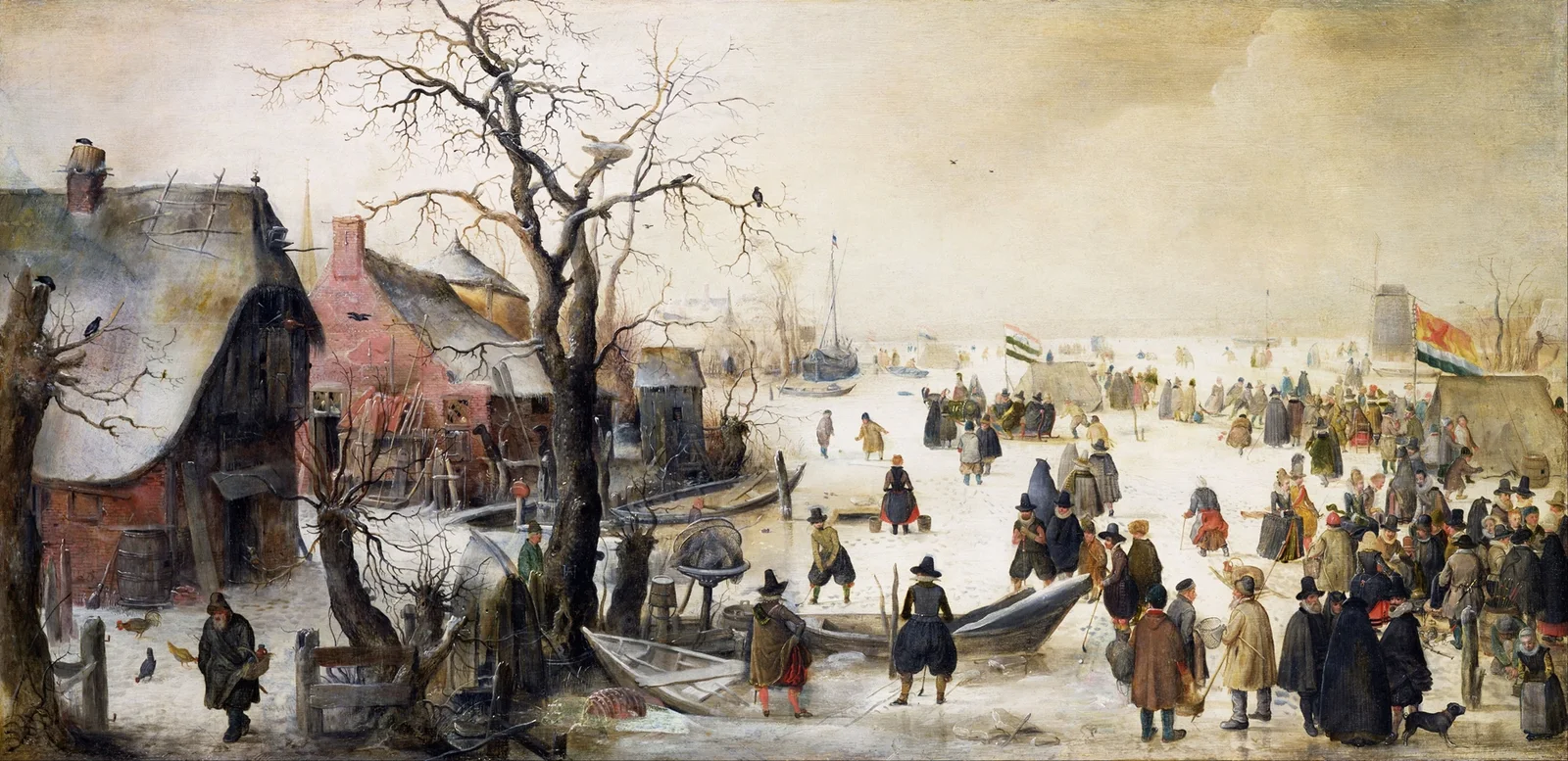 Winter Scene on a Canal av Hendrick Avercamp